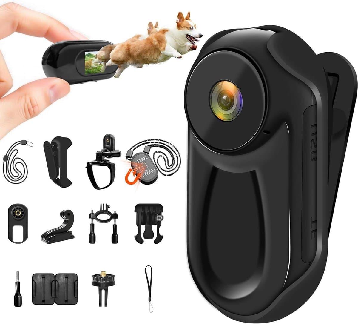Mini Actie Camera - Draagbare Bodycam - Avonturen Vastleggen - Ultra Lichtgewicht - 1080p Resolutie - Zwart