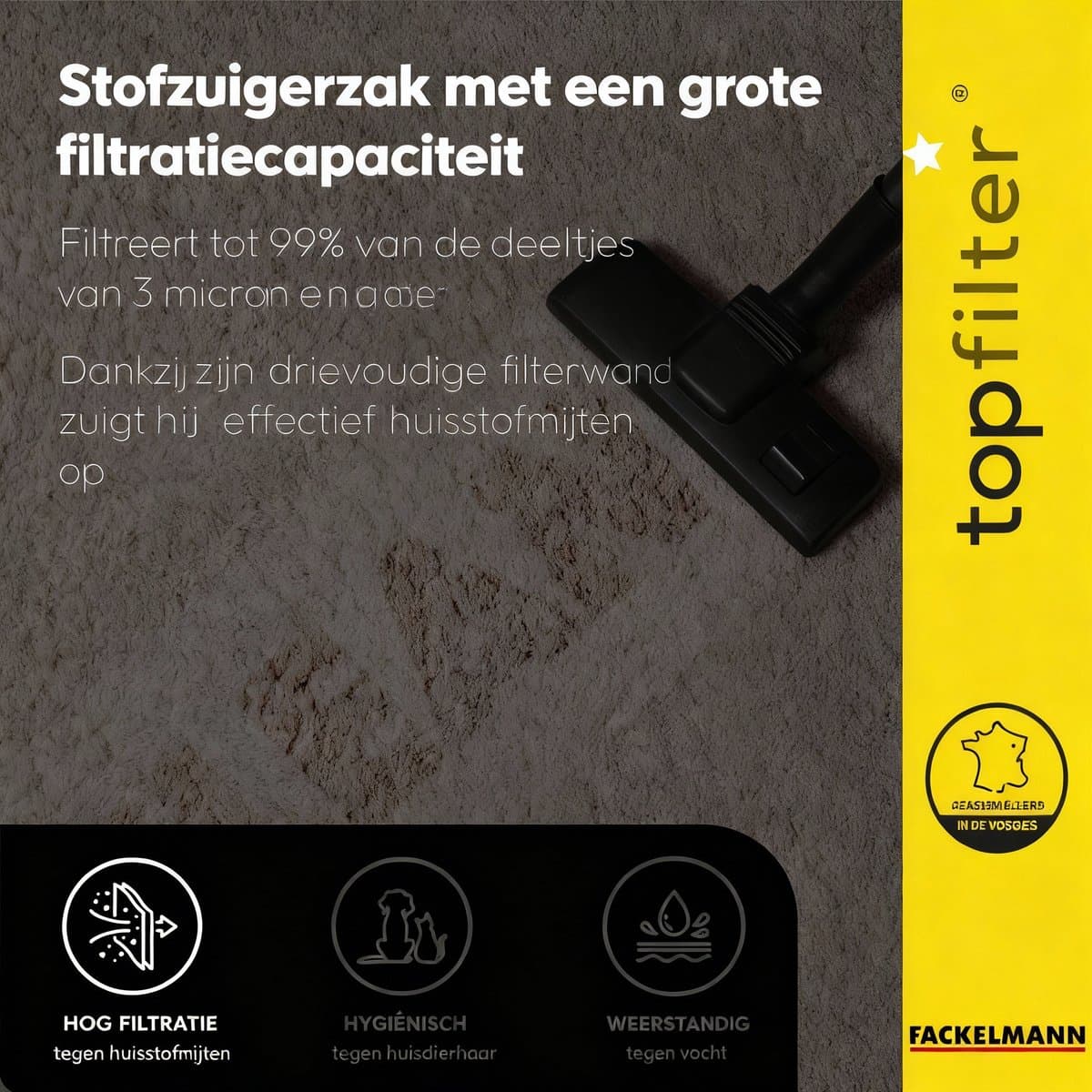 Set van 4 stofzuigerzakken Rowenta en Moulinex TopFilter Premium