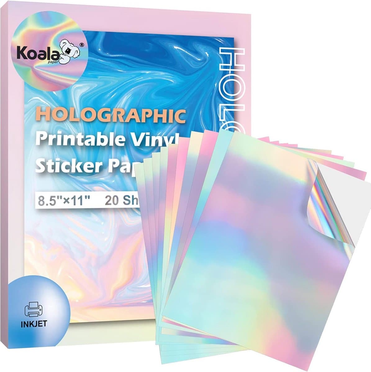 Holografisch Zelfklevend Papier voor Inkjet Printers - 20 Vellen A4, Waterdicht & Sneldrogend