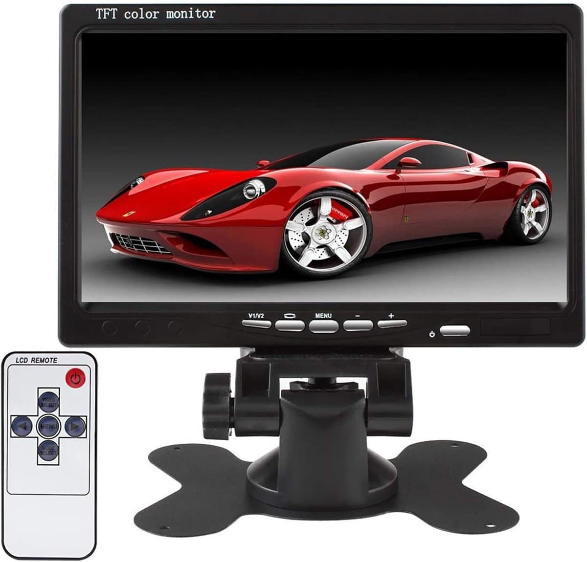 7 inch TFT Kleuren Auto Monitor met 2 AV Ingangen en Draaibaar Scherm