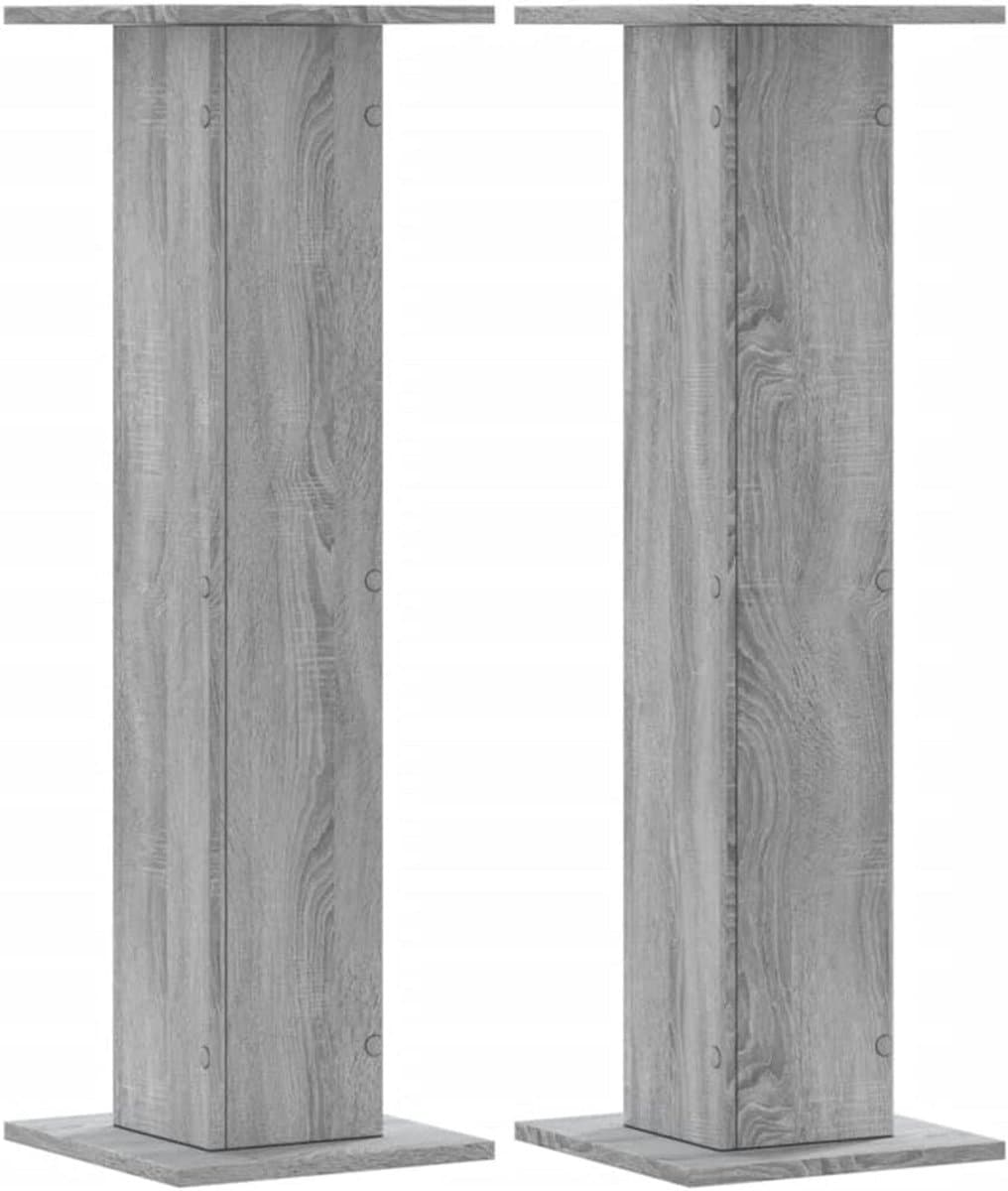 Set van 2 Speaker Stands 30x30x95 cm MDF Grijs Sonoma