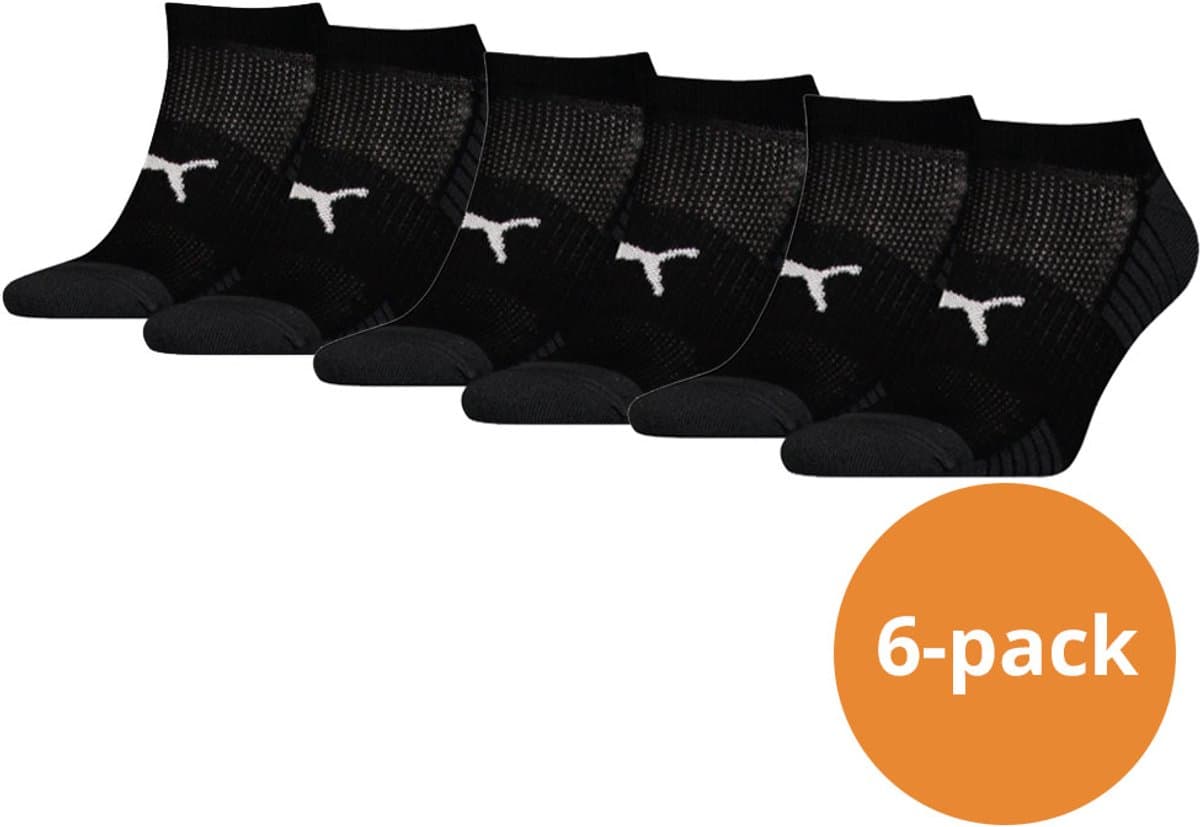 Puma Sport Cushioned Sneakersokken Light 6-pack Zwart-35/38