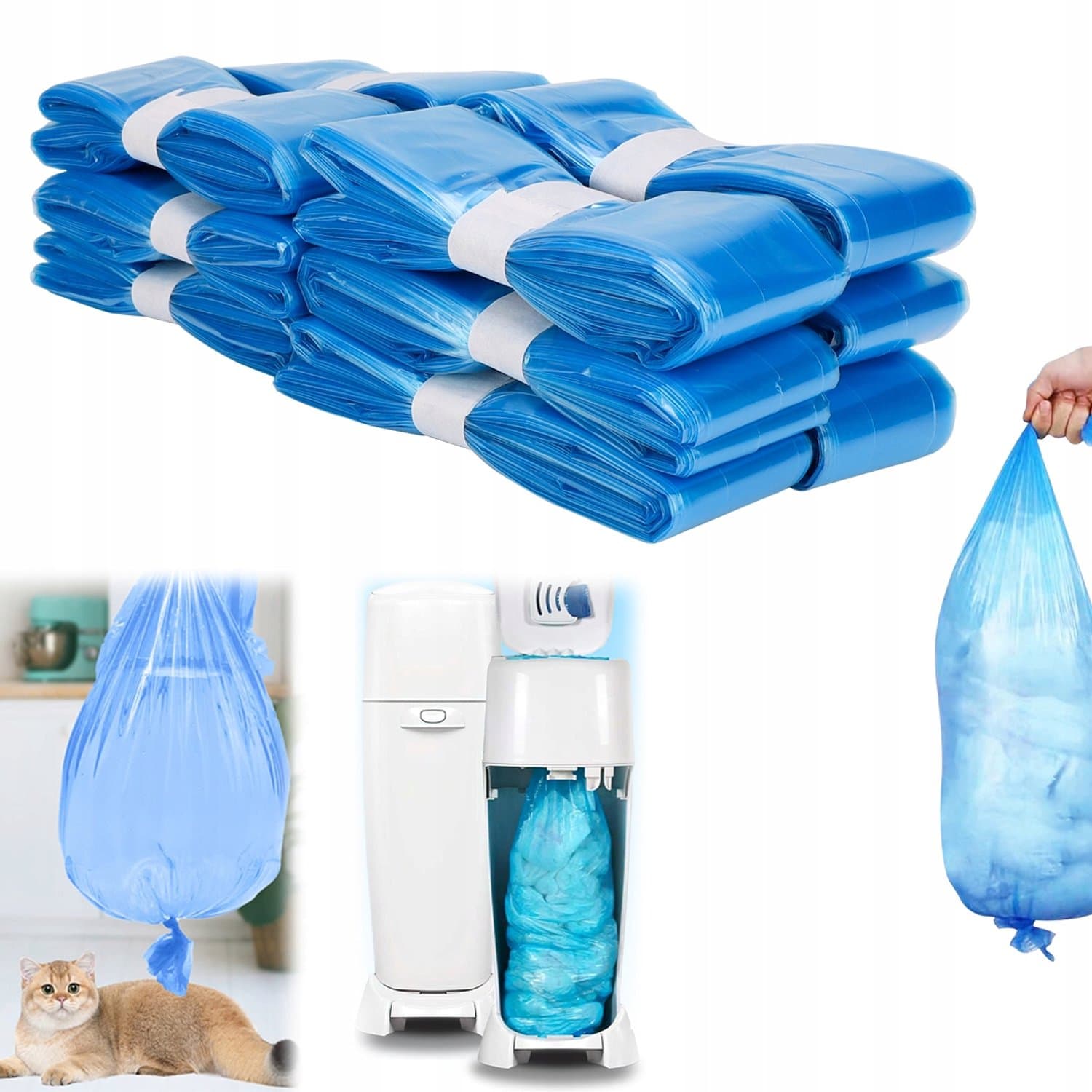 10x Navulzakken voor Luiertas, Compatibel met Angelcare, Litter Locker