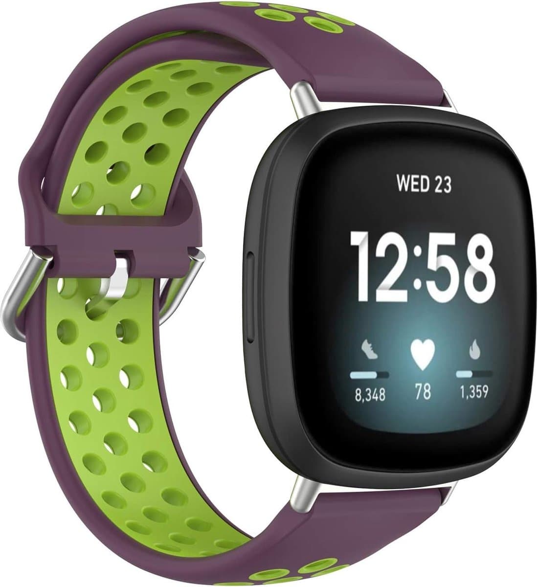 Zachte Siliconen Band voor Fitbit Versa 3 en Fitbit Sense, Ademend en Met Snelle Bevestiging, Ideaal voor Sport en Dagelijks Gebruik