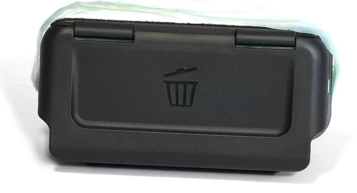 IMPERATORIS® Auto Prullenbak - Afvalzak voor Auto - Waterdichte Vuilniszak met Deksel - Bevestiging aan Hoofdsteun - 1 Stuk - Zwart - 14 x 7 x 4.2 cm