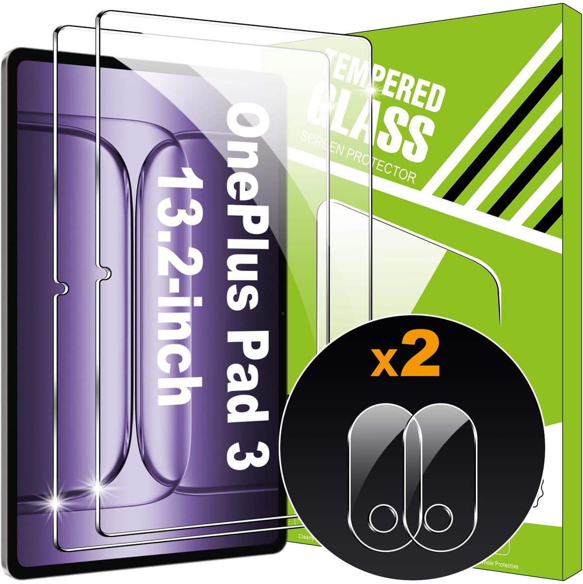 Dailygoods - Screen Protector voor OnePlus Pad 3 - Gehard Glas met Camera Lens Beschermer