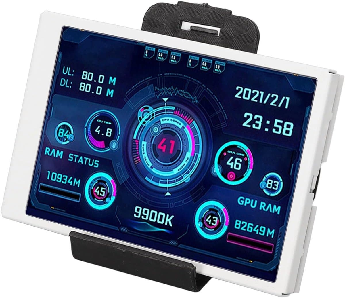 Temperatuurmonitor voor Computer met 3.5 Inch IPS Full Display, Voor CPU, RAM en Hard Drive Monitoring, Inclusief Temperatuurweergave