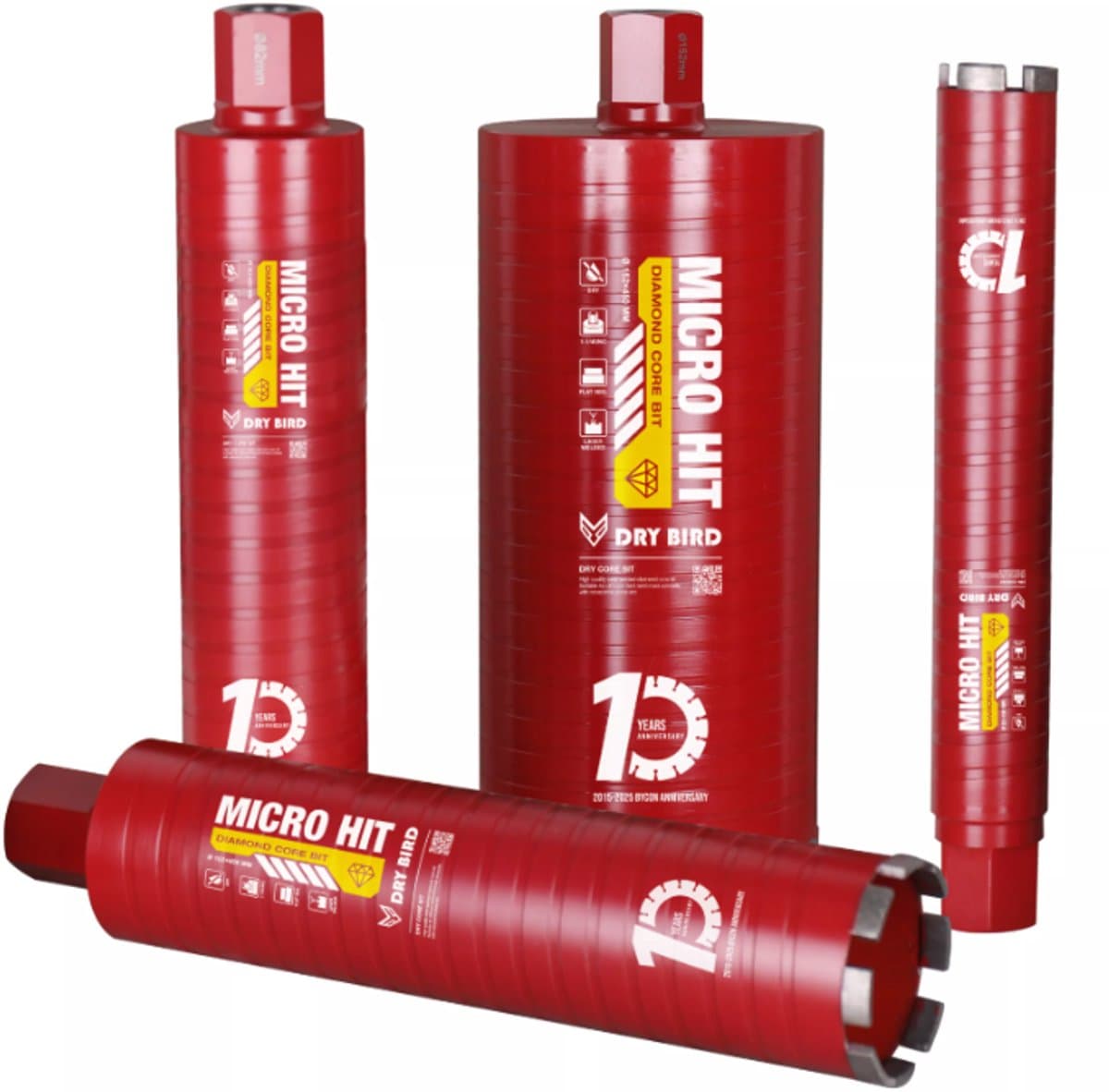 BYCON Dry Bird Diamantboor droog - 1 1/4 UNC x 300 mm - Micro-percussie - Ø182 mm