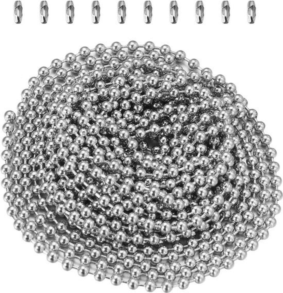 3 meter kogelketting - 24 mm diameter - 10 bijpassende aansluitingen