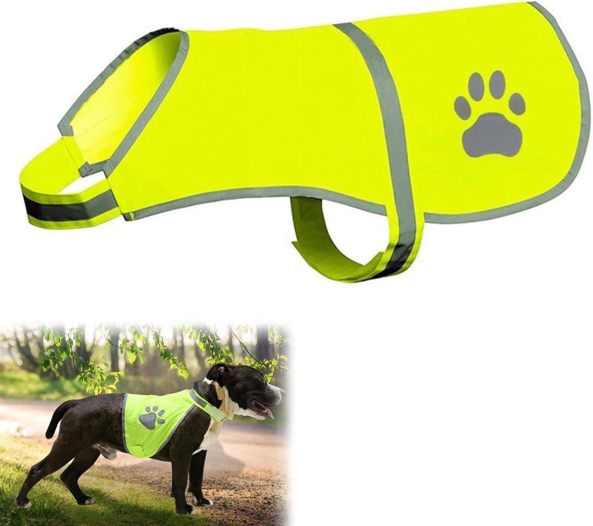 Honden Veiligheidsvest - Hoge Zichtbaarheid - Veilig Wandelen - Waterdicht Ontwerp - Verstelbaar - Fluorescerend Geel