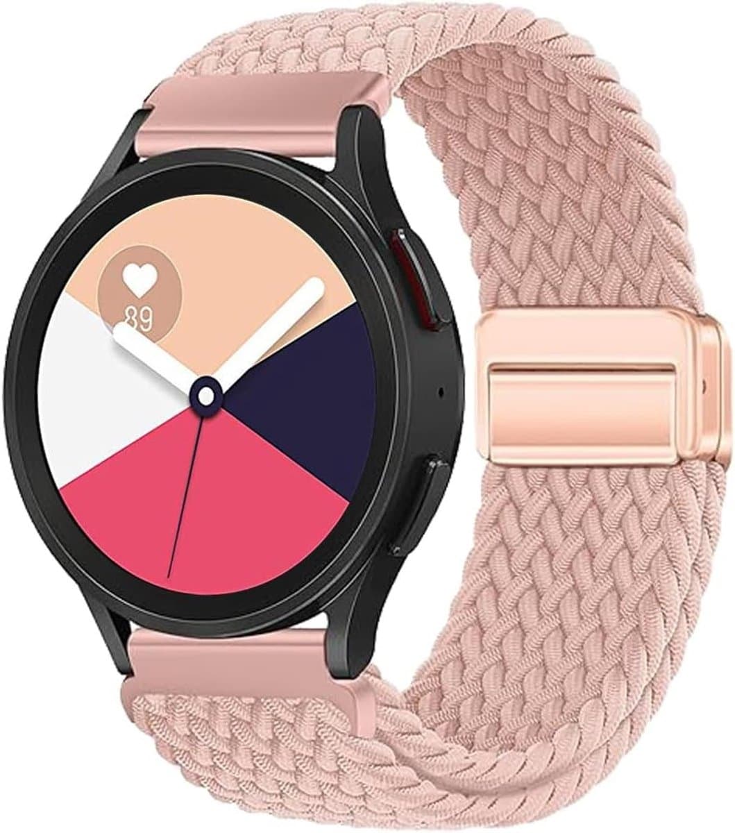 Magnetische Horlogeband voor Garmin Venu 3S, Venu 2S en Vivoactive 4S - 18mm Nylon Elastische Sport Vervangband voor Huawei Watch GT 4 41mm, Comfortabel en Duurzaam