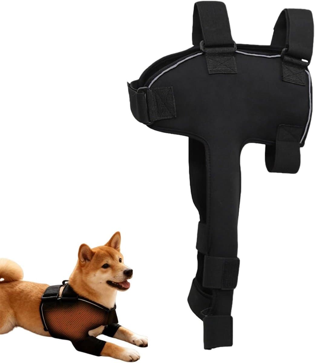 Herstelpak Hond - Hondenpak Ademend - Wonden Beschermen - Verstelbaar Harnas - Maat L - Zwart