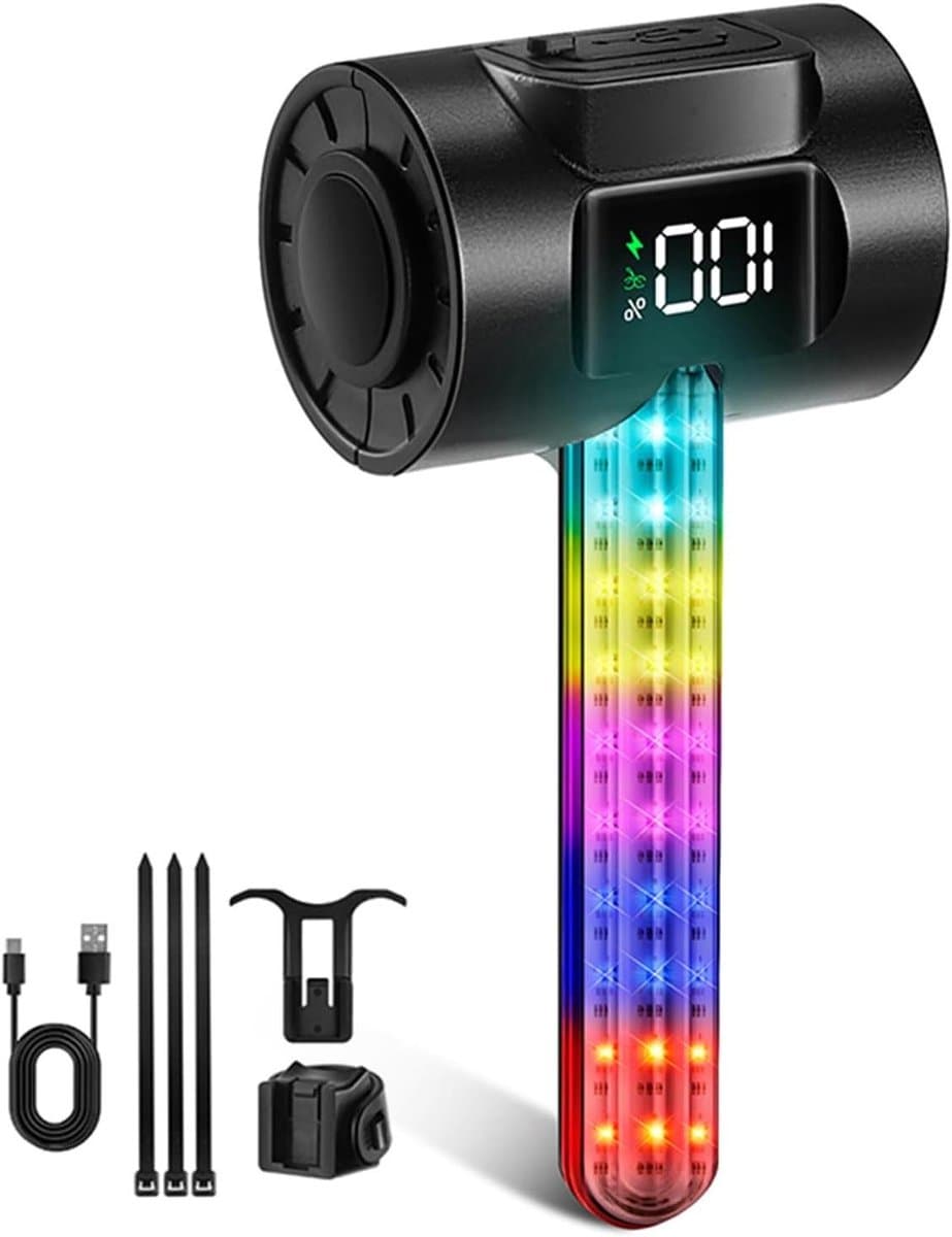 Fiets Achterlicht - Fietslamp LED - Veilig Fietsen - Slimme Bewegingssensor - 180 Graden Zicht - Kleurrijk