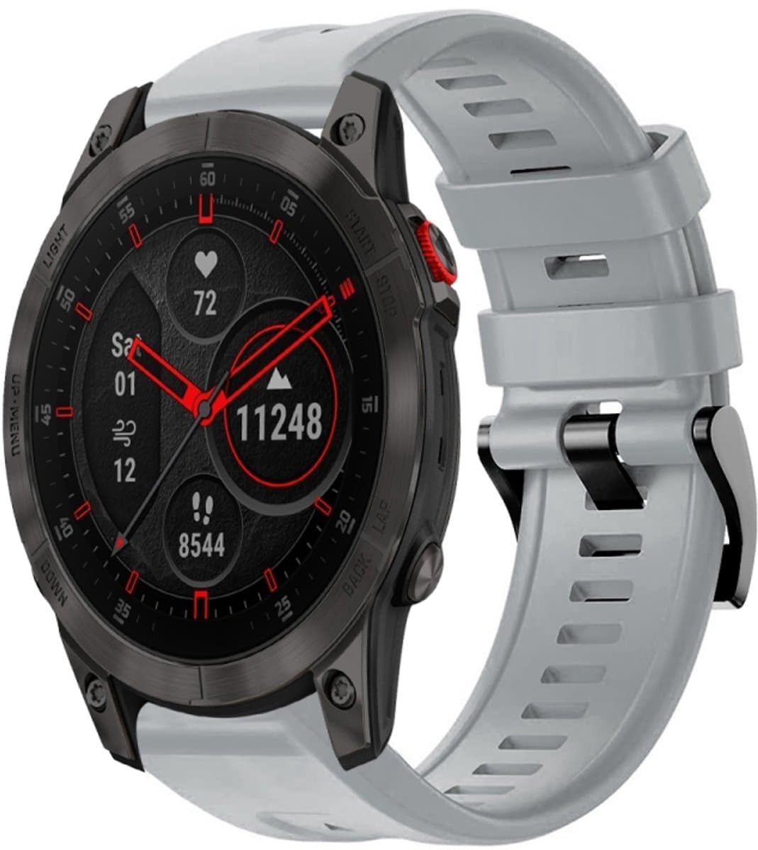 Voor Garmin EPIX Gen 2 metalen gesp effen kleur siliconen horlogeband (grijs)
