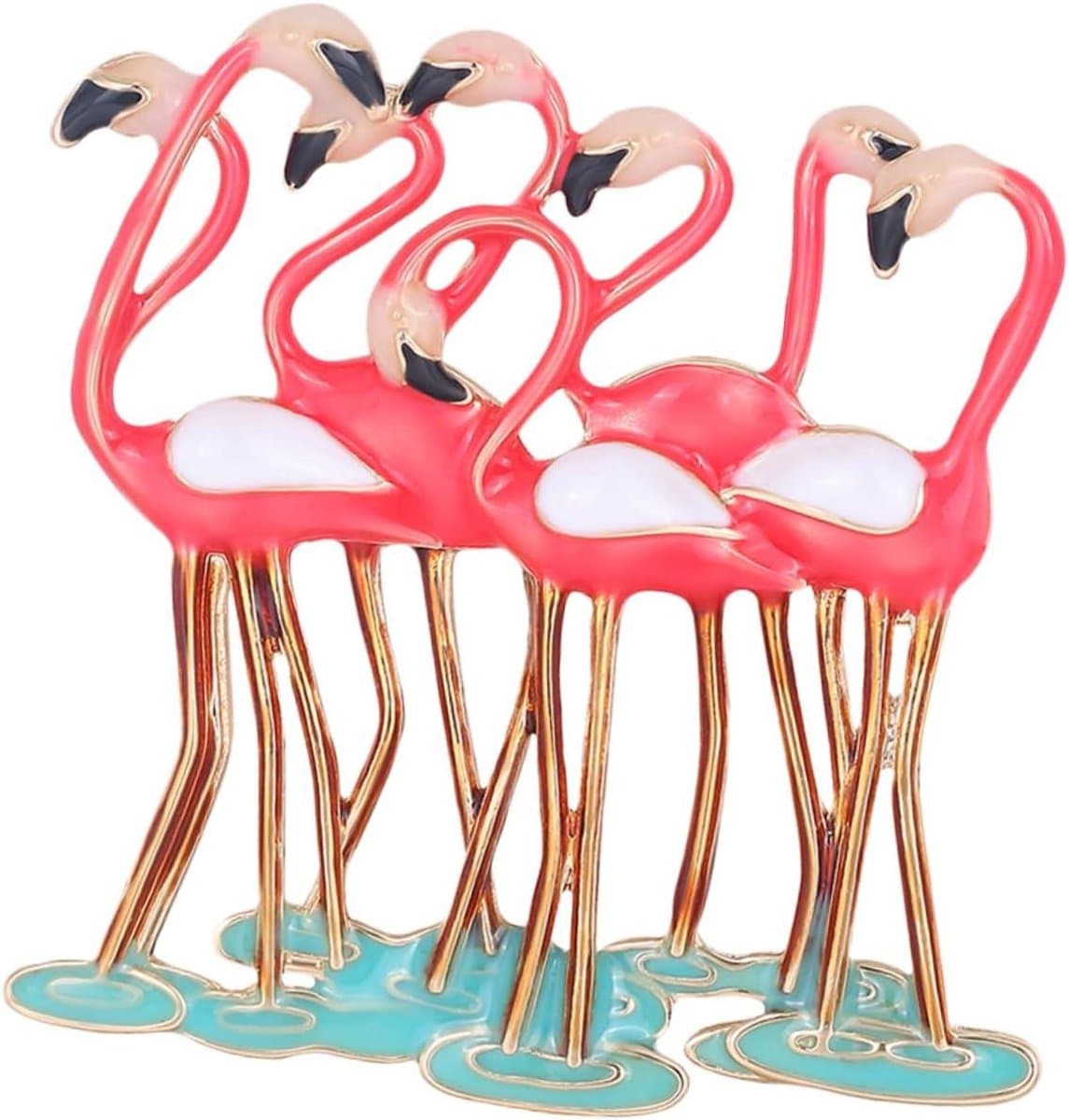 Broche Set - Pin Sieraden - Kleding Decoratie - Creatief Flamingo Ontwerp - 4.5 x 4.8 cm - Roze