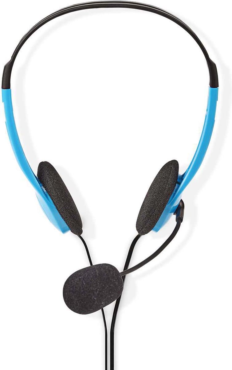Nedis PC-Headset - On-Ear - Stereo - 2x 3.5 mm - Opvouwbare microfoon - Blauw