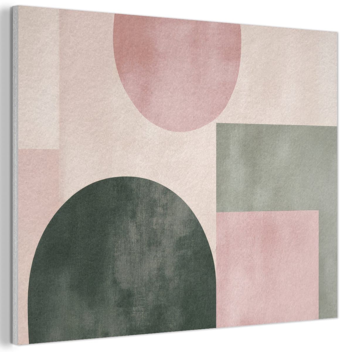Akoestisch wandpaneel 70x50 cm - Vilt schilderij Vormen - Abstract - Cirkel - Zwart - Akoestische panelen - Geluidsdempende wanddecoratie - Geluidsisolatie woonkamer - Muurdecoratie geluidspanelen