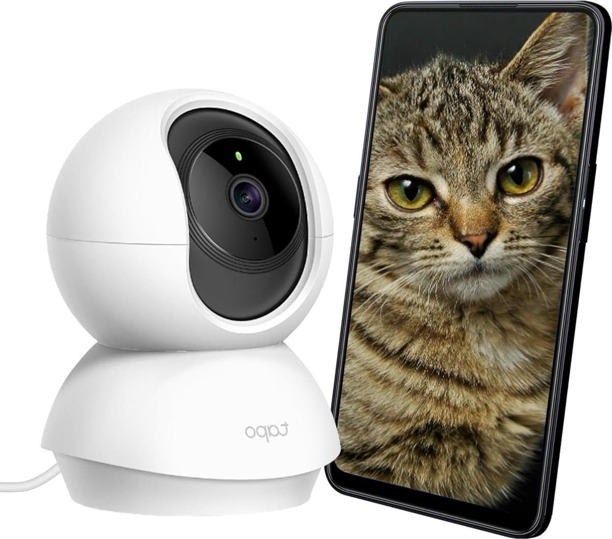 WiFi bewakingscamera - TP-Link C210 2K 360° rotatie 3M pixel 2-weg audio - nachtzicht Bewegingsdetectie SD-Kaart Opslag tot 256 GB - compatibel met Alexa en Google