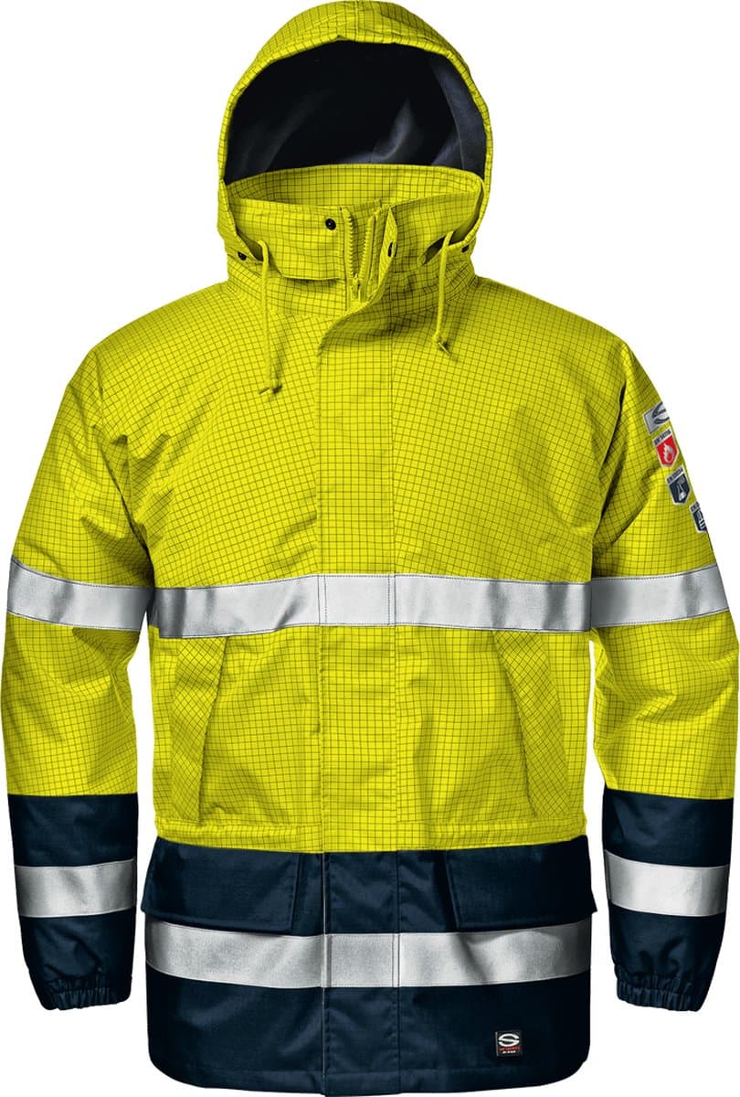 SIR SAFETY MICROLINES Hi Vis Reflecterend Parka Werkjas HEREN Veiligheidsjas Geel Blauw - Waterdicht - Vlamvertragend - Antistatisch