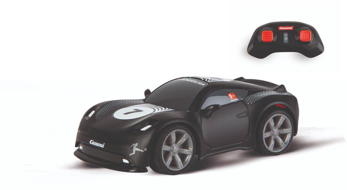 Carrera RC voertuig - Mini RC Auto - Voetbal - Bundesliga - Zwart - 2,4GHz RC Model Kant en Klaar - 1:43