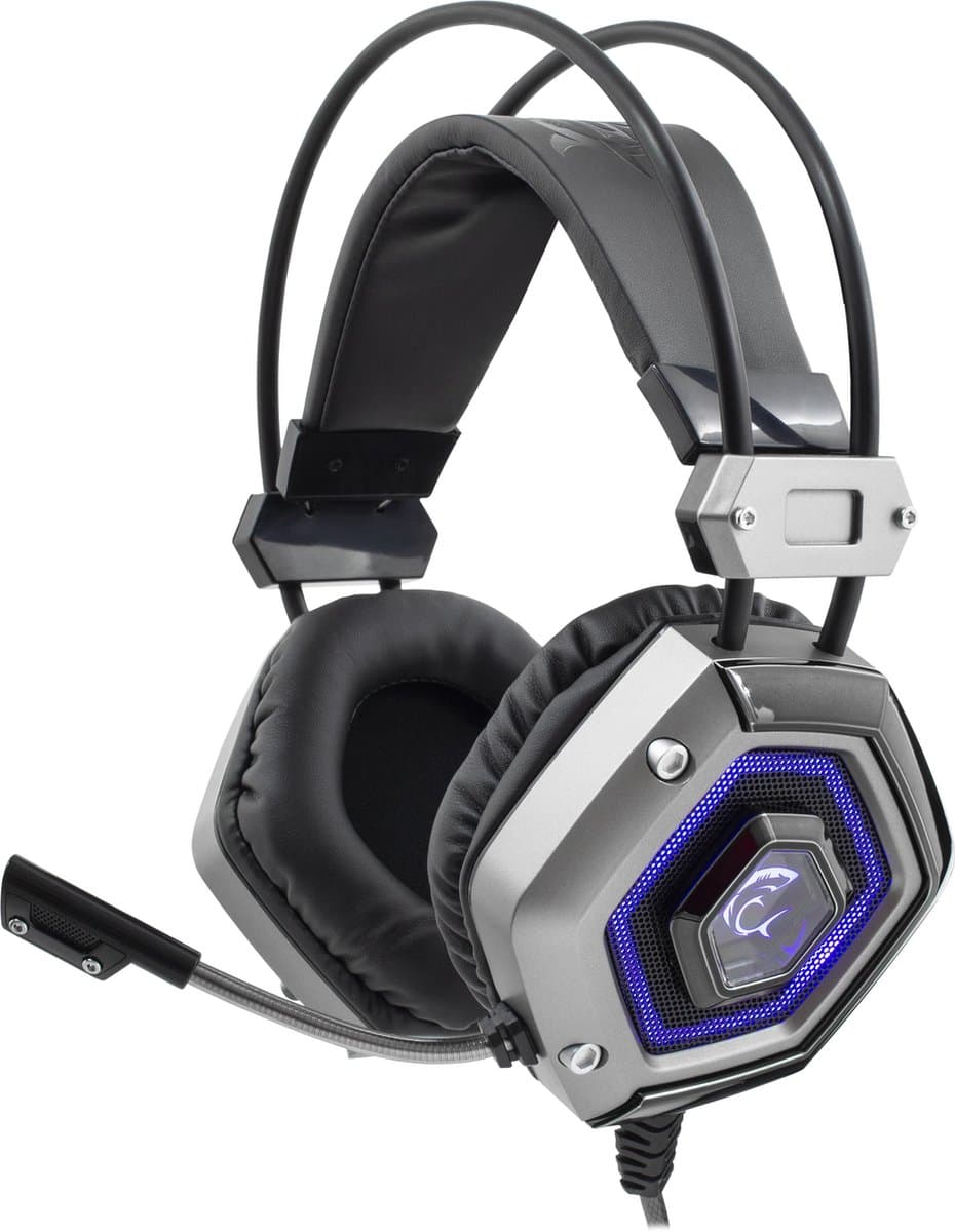 White Shark - LION - PC Gaming Headset - 50mm Drivers - LED - Silver
