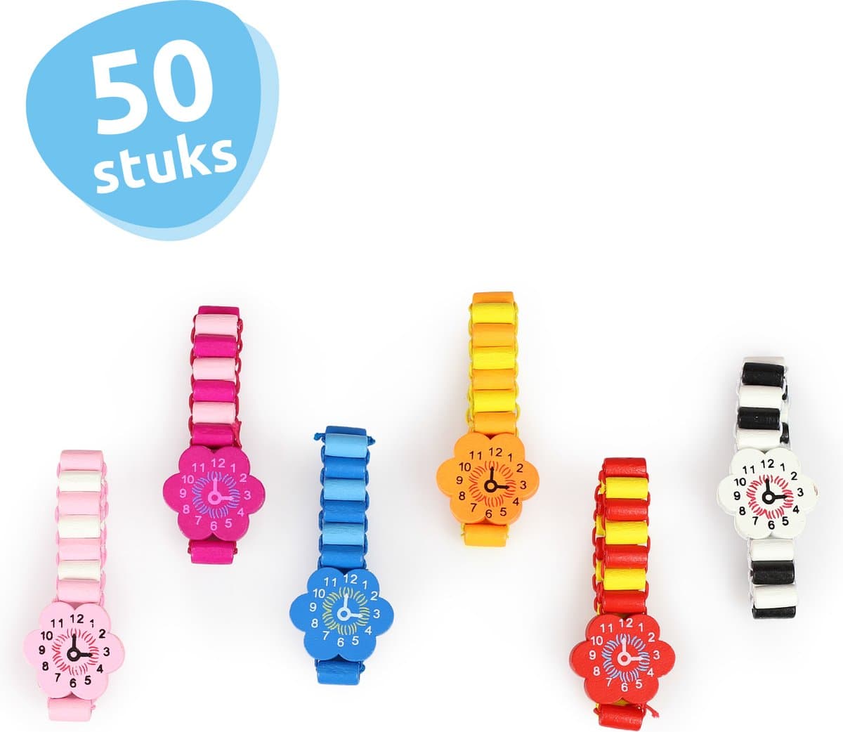 Isa's Friends® - Uitdeelcadeaus Houten Horloges - 50 stuks - Traktatie