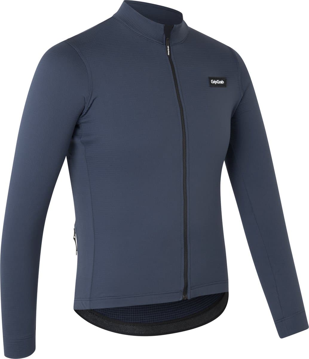 GripGrab - EXPLR Merinotech Thermo Fietsshirt Lange Mouwen Merino Wielrenshirt Cycling Jersey - Navy Blauw - Heren - Maat XL