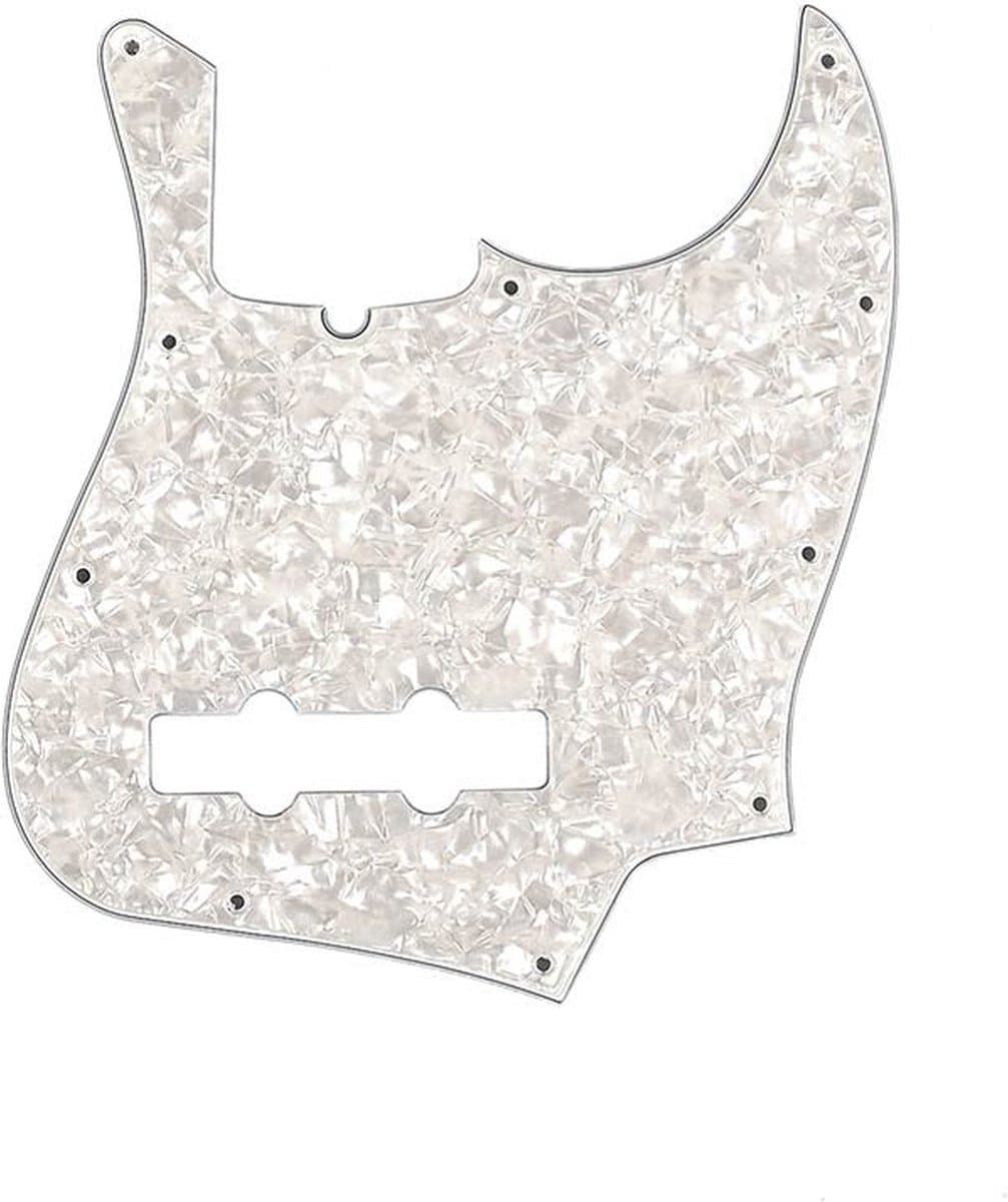 Fender 992170000 pickguard Standard Jazz Bass®, 10 screw holes, 4-ply, with truss rod notch, white pearl