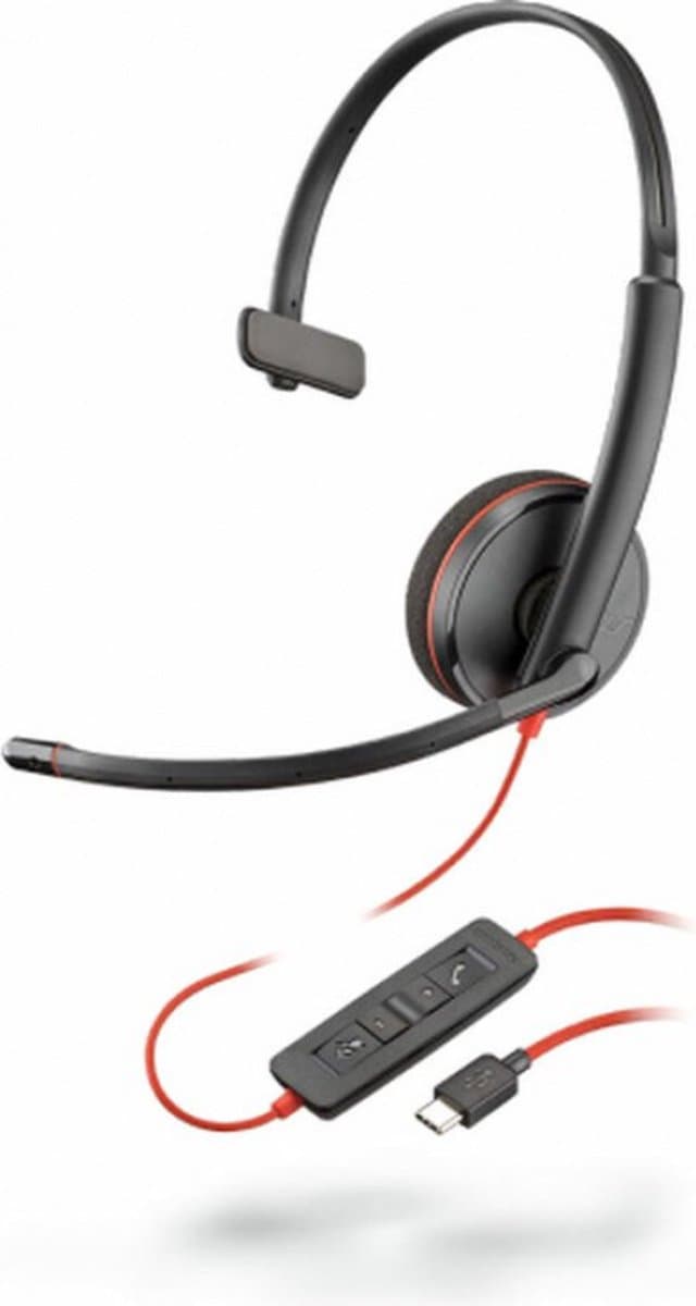 Plantronics - Mono USB-C Headset 'Blackwire C3210' - Zwart