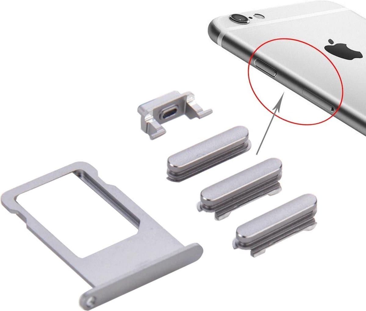 Let op type!! Card Tray for iPhone 6s Plus(Grey)