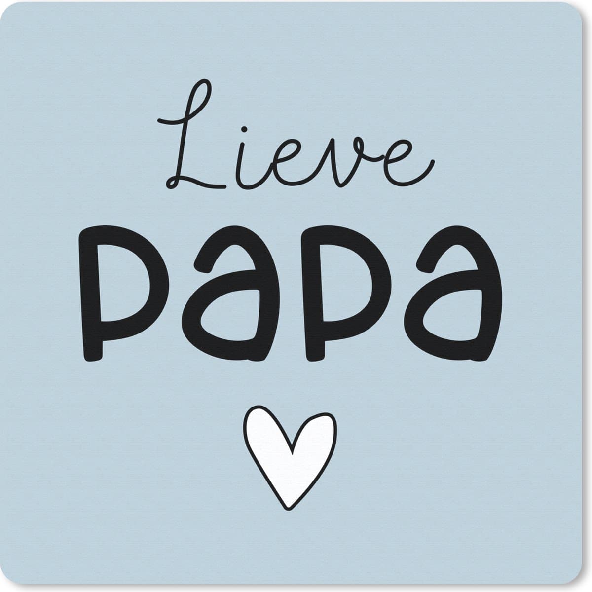 Muismat 20x20 cm - Mousepad Papa - Kado man - Blauw - Muismatten