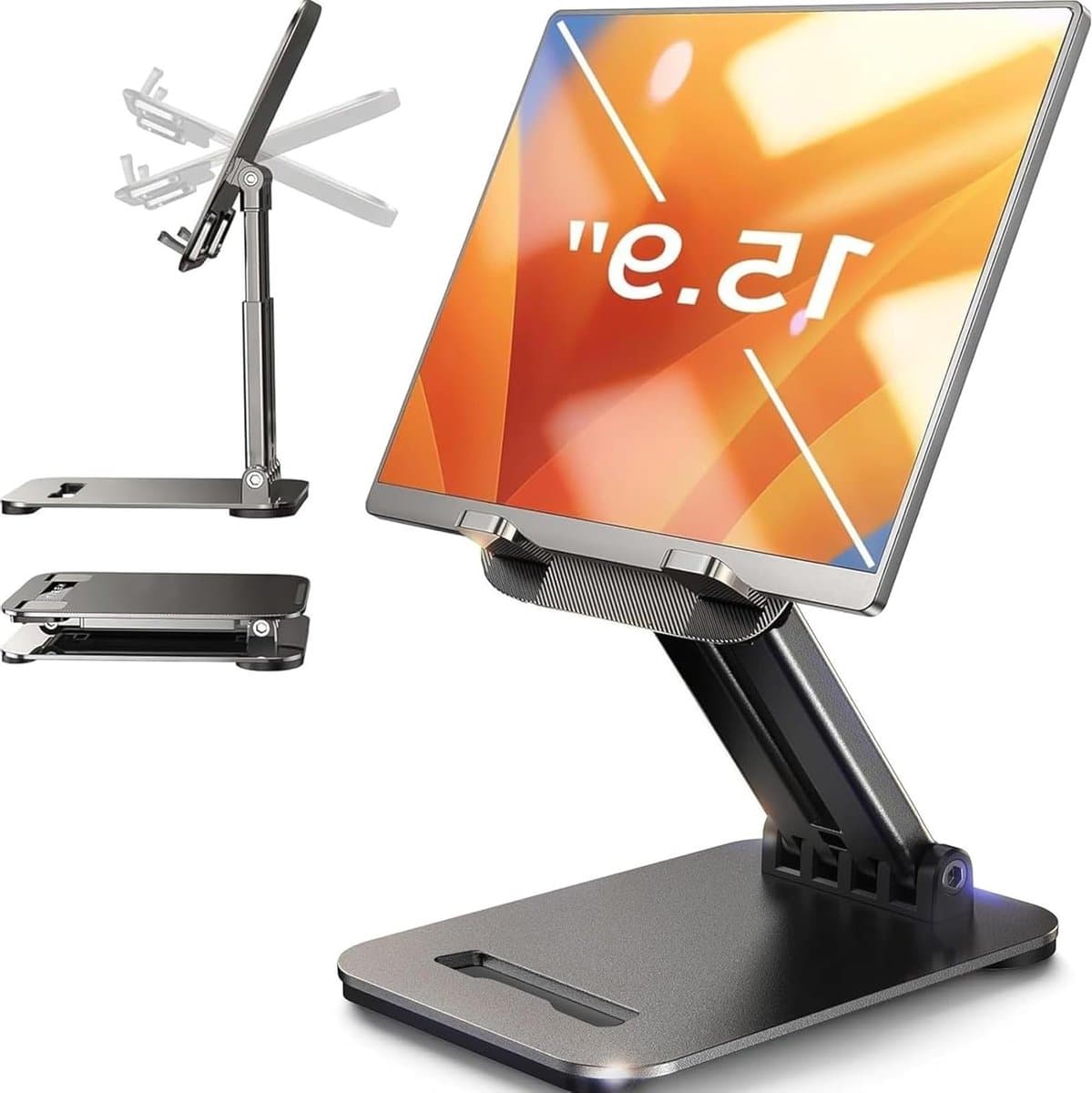Vouwbare Tablet Stand voor iPad en Smartphones, Ideaal voor Thuis en Op Reis, Geschikt voor 4-16 inch Tablets en E-readers, Perfecte Desk Accessories en College Essentials