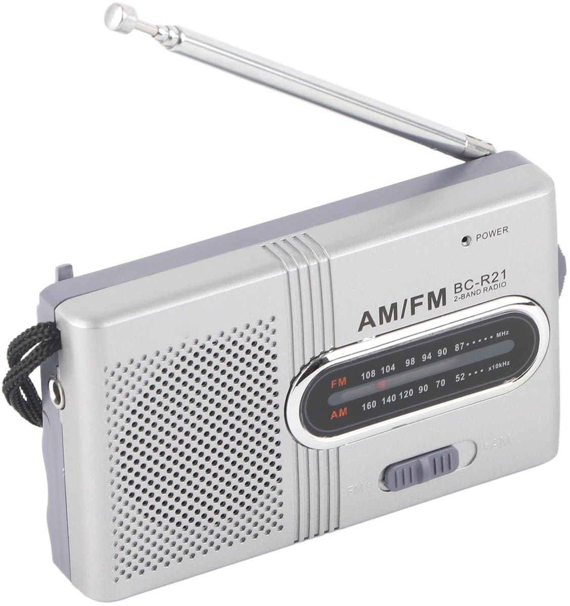 Byshayne- AM/FM-radio met ingebouwde luidspreker - Draagbare mini-radio - Telescopische antenne - Lichtgewicht - Ideaal voor reizen - Afmetingen 9,5 x 5,8 x 2 cm