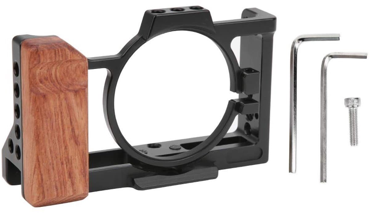 Cosensi - Dailygoods - Dailygoody - Camera Konijnenkooi - Beschermende Behuizing - Aluminium - Houten Handgreep - Geschikt voor ZV1 Camera - Lichtgewicht en Duurzaam