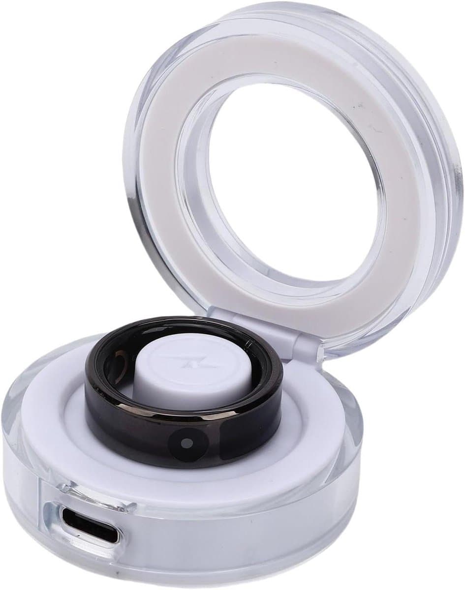 Bewinner Slimme Ring voor Mannen en Vrouwen, Touch Screen Fitness Tracker met Stappentelling, Laadbaai, 50m Waterbestendige Activiteitstracker Fitness Ring (12#)