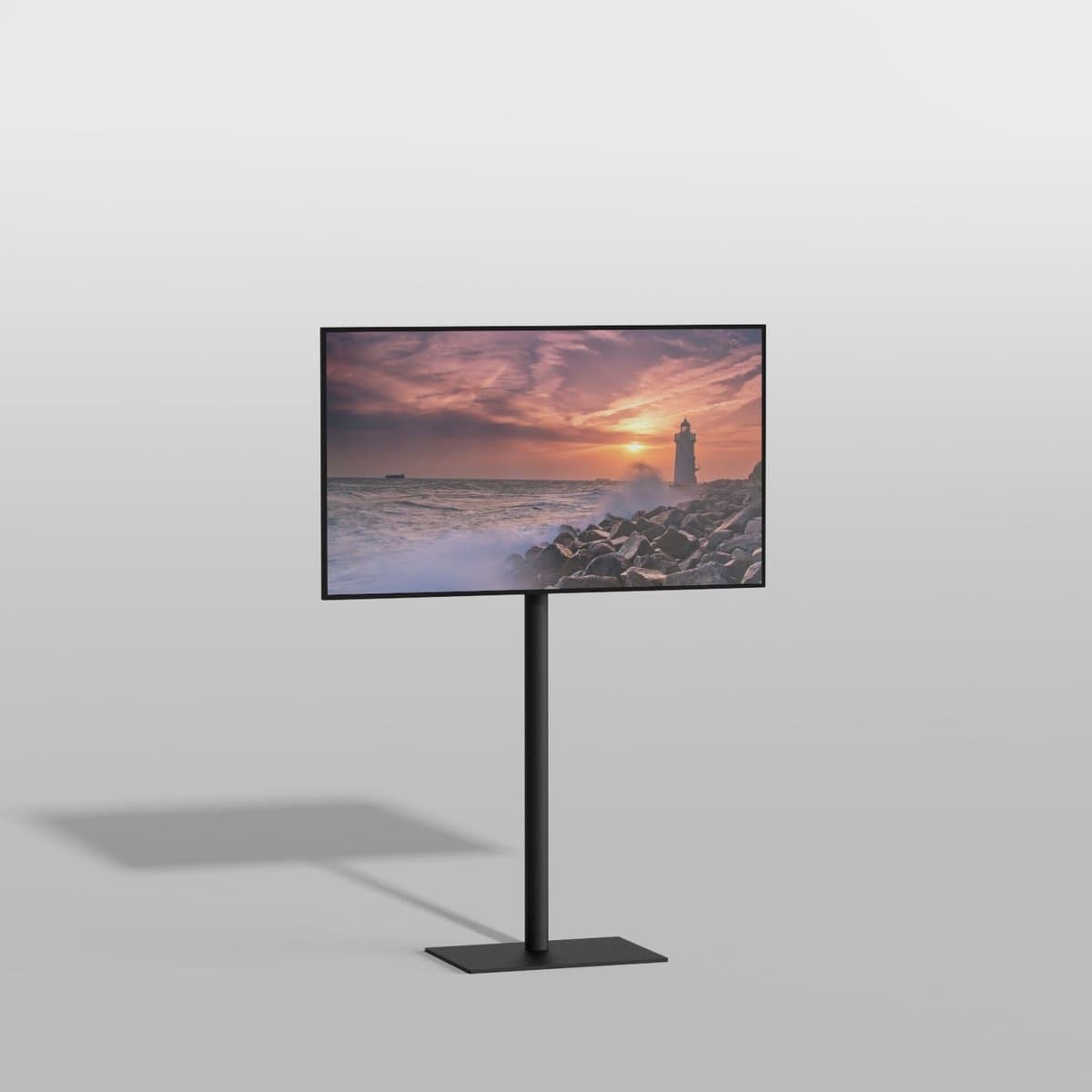 TV vloerstatief TILE 120 Design Tv standaard Trendy geborsteld RVS 19-40” - VESA 100X100