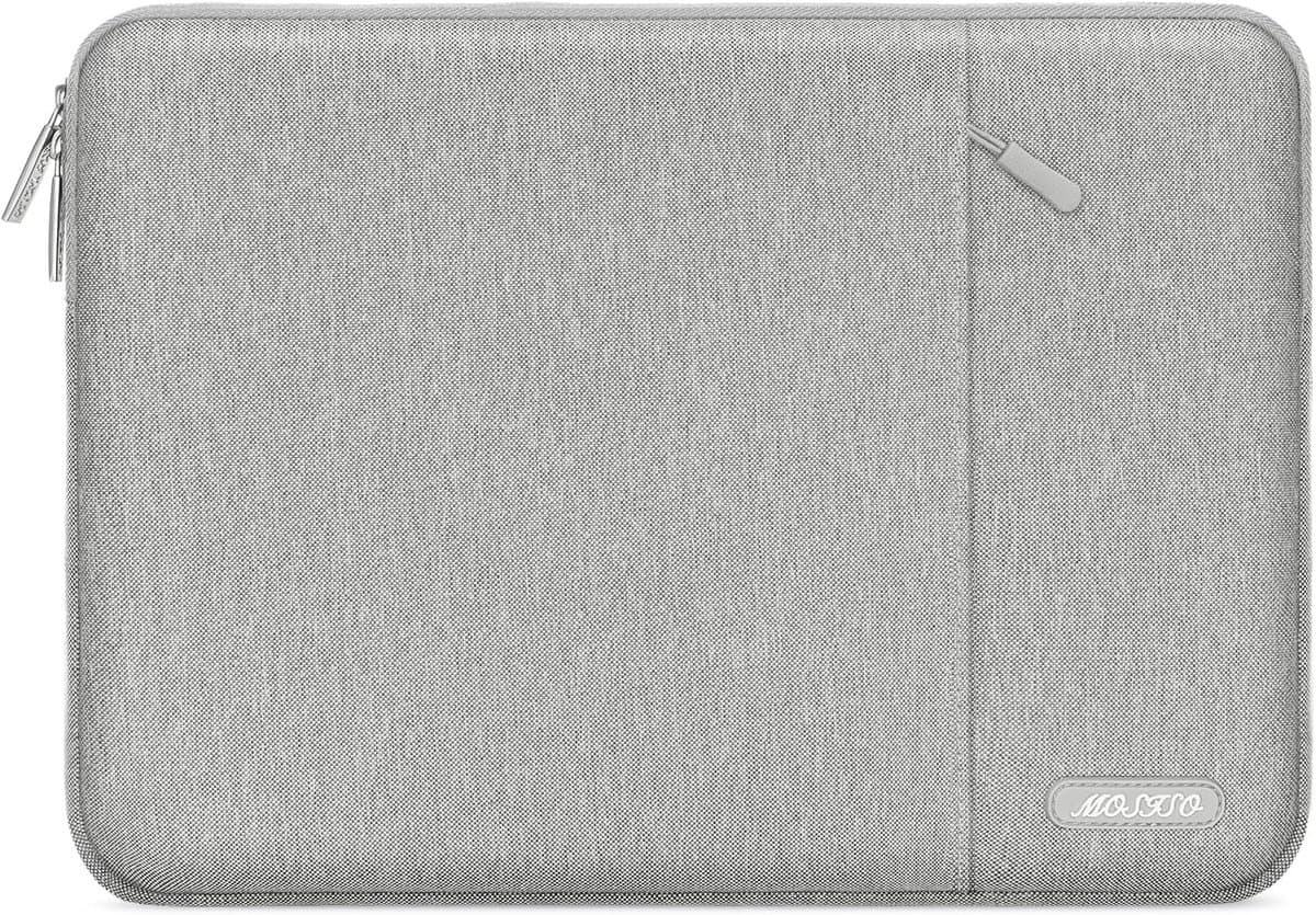 Mosiso beschermhoes/etui voor laptop of notebook, van polyester, waterafstotend, verticaal georiënteerde stijl, grijs