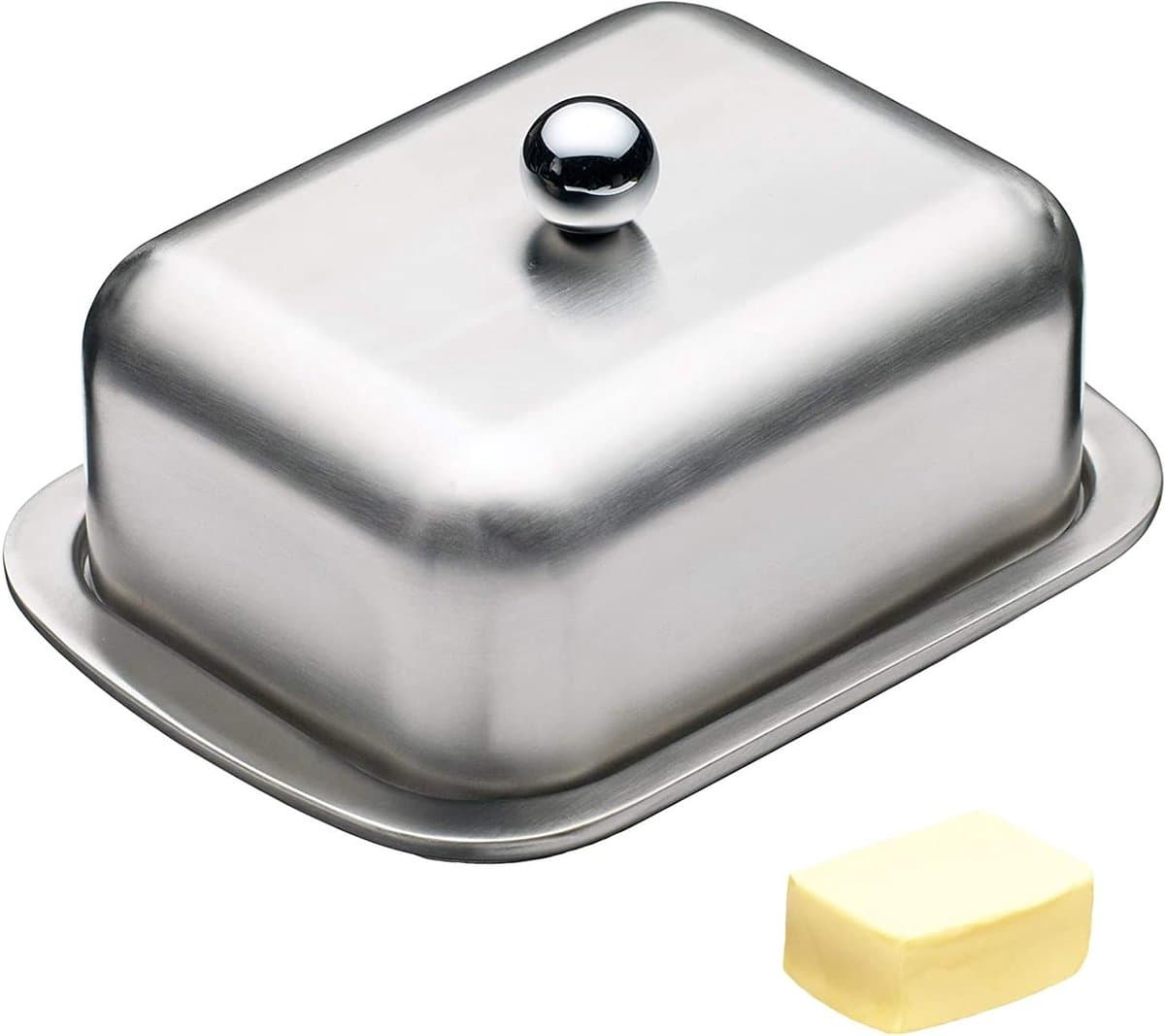 Roestvrijstalen botervloot met deksel - Koelkast - Vaatwasmachinebestendig - Thuiskoken en restaurant - Dessertborden butter dish with lid