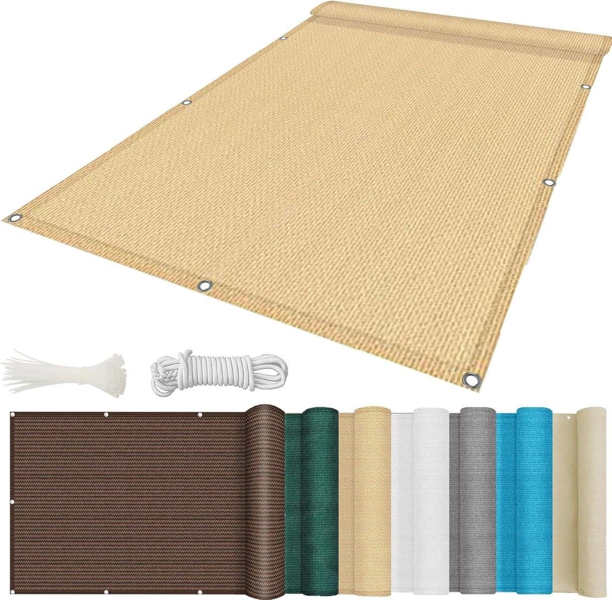 Balkonscherm - Terrasscherm Privacydoek - Bescherming tegen nieuwsgierige blikken - Ondoorzichtig HDPE weefsel - 80 x 1000 cm - Geel