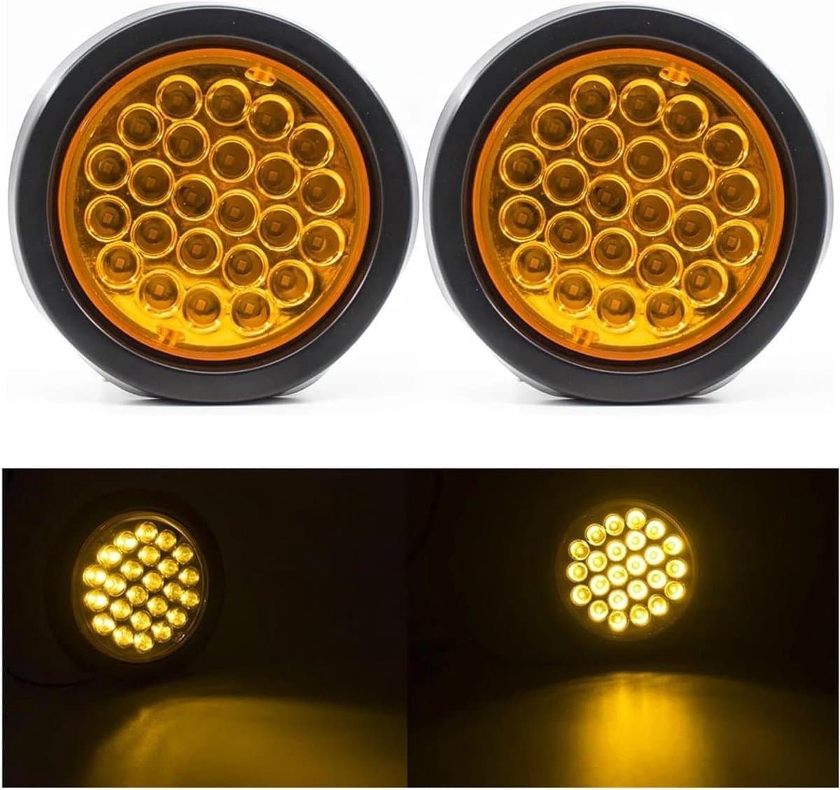 Achterlichten LED - Remlichten Indicatoren - Voertuig Veiligheid - Waterdicht Schokbestendig - 13x13x2 cm - Rood Geel Wit
