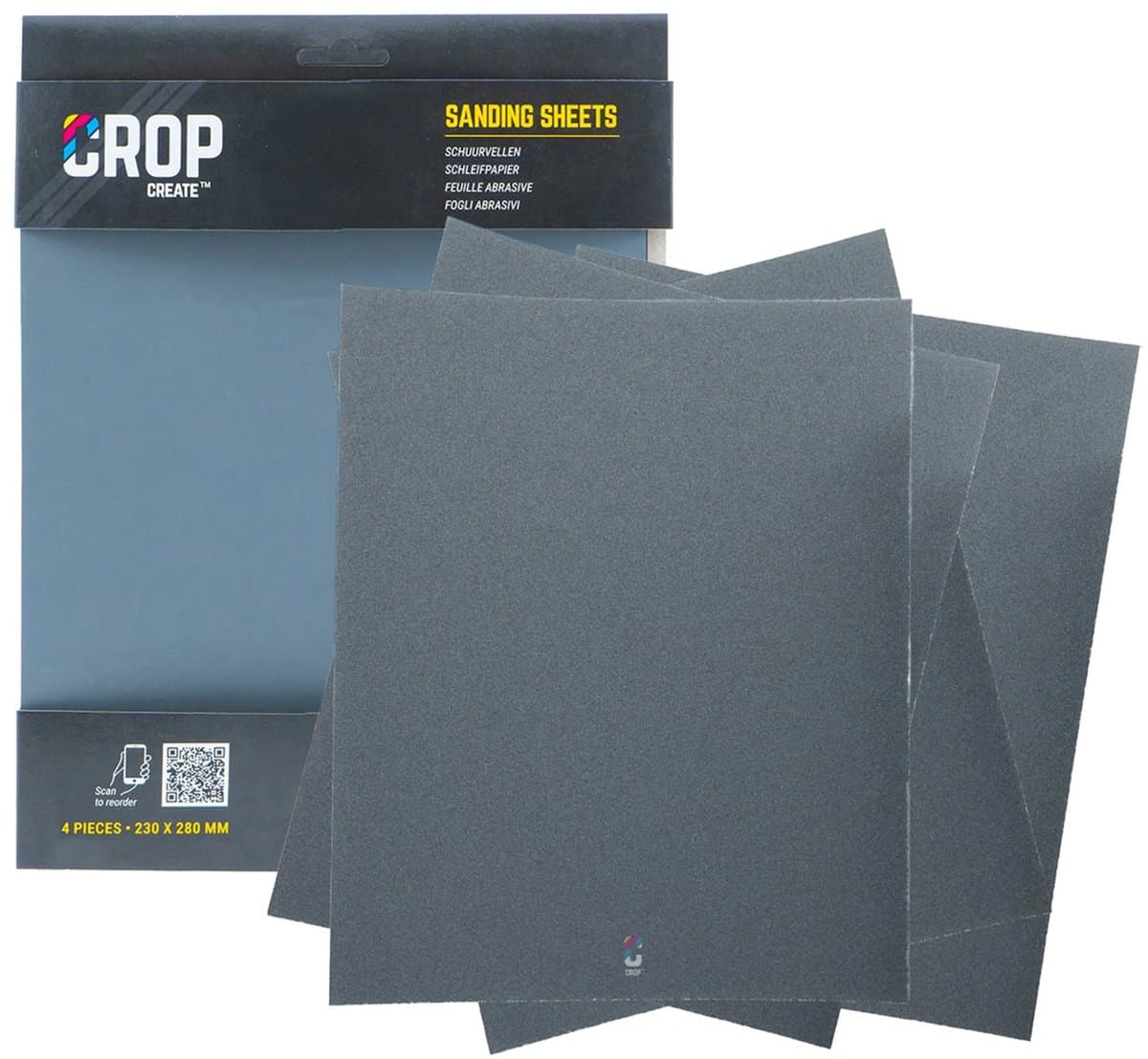 CROP Schuurpapier korrel 320 - 230x280mm - 4 stuks