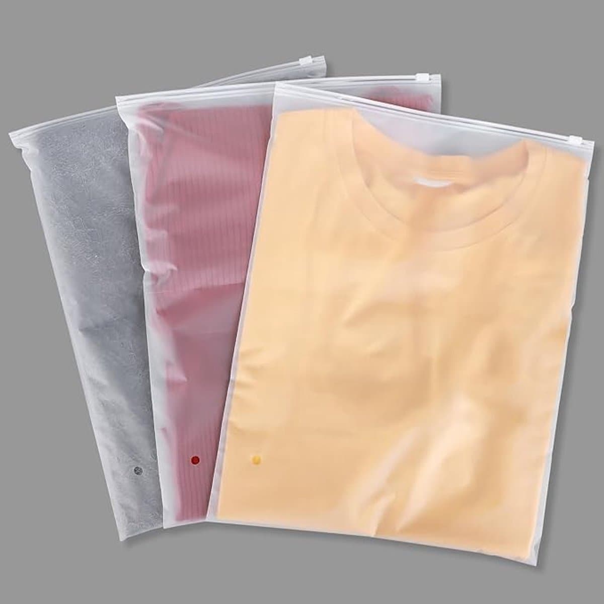 Set van 25 matte opbergzakken met rits, ideaal voor kleding en reisorganisatie