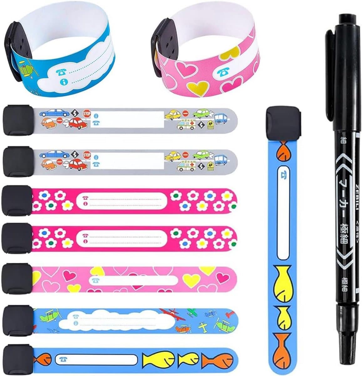 10x Herbruikbare Veiligheids-ID Armbanden voor Kinderen en Baby's - Waterdicht en Anti-Verlies