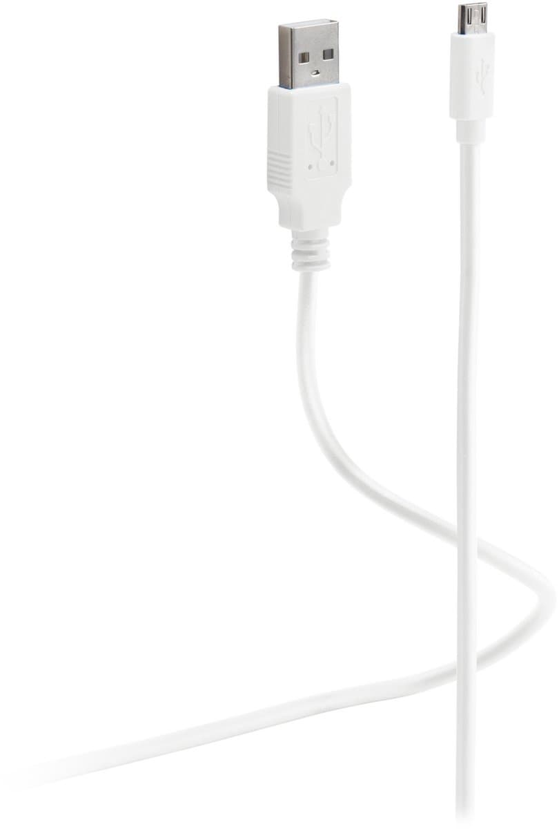 Flexline®-USB-Lade-Synckabel USB A auf micro B weiß, 1,8m