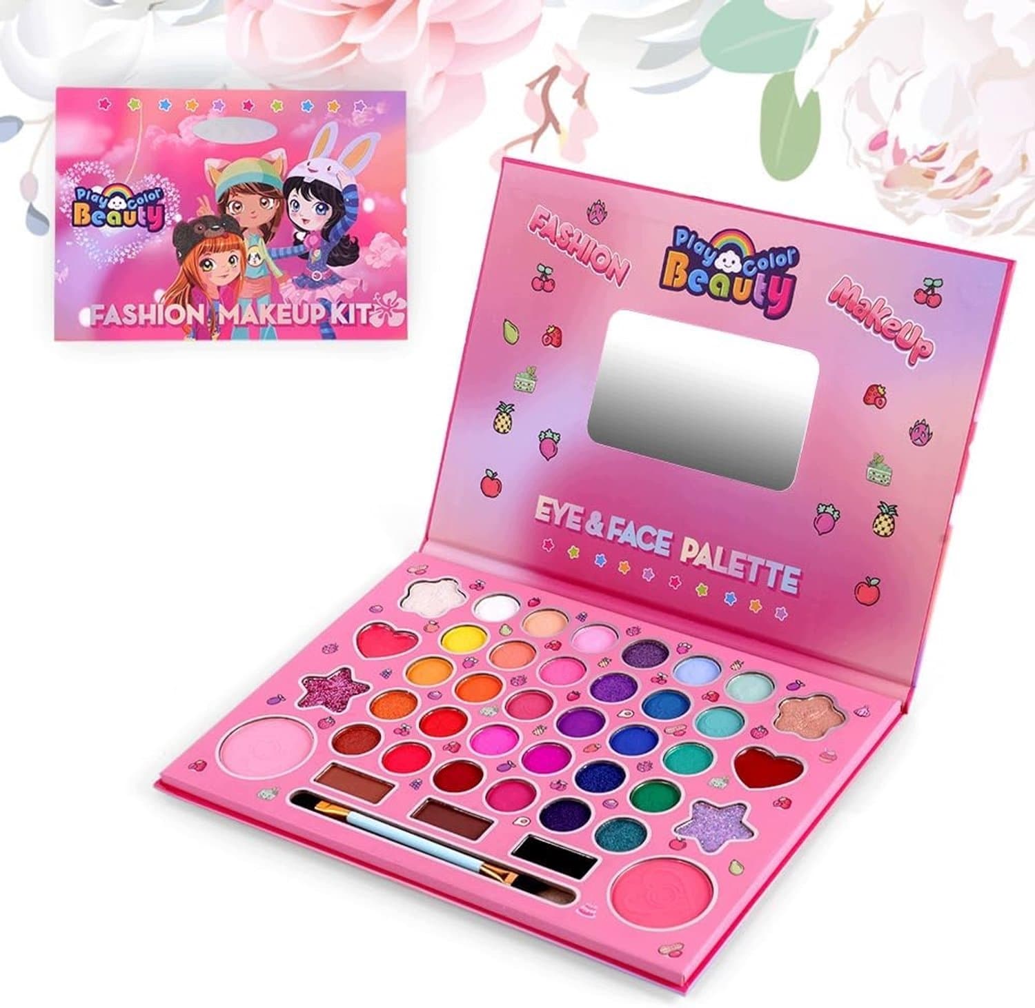 Make-up Set voor Kinderen: 41 Kleuren, Make-up Tas & Kwasten