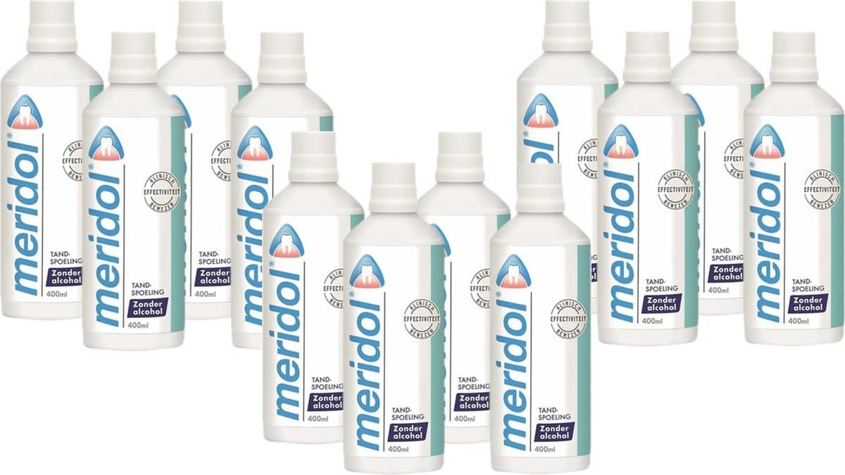 Meridol mondspoeling - 400 ml - mondspoeling - 400 ml - Mondwater - Voordeelverpakking 12 stuks