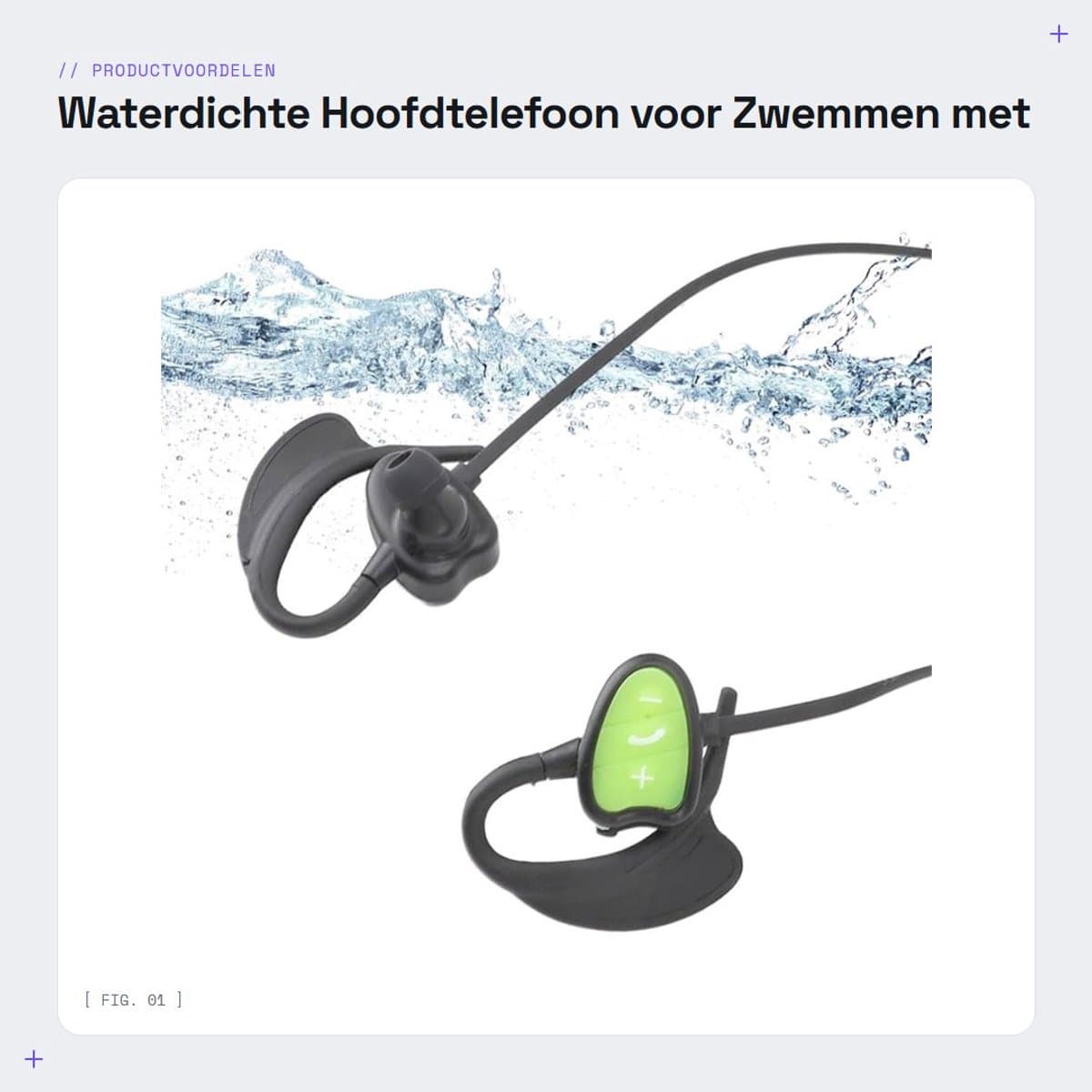 Inovra - Waterdichte Hoofdtelefoon voor Zwemmen met Draadloze Mp3-speler