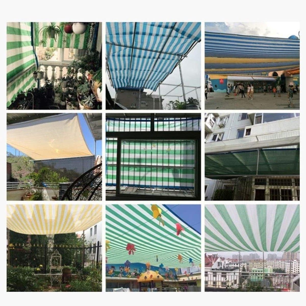 Schaduwdoek - Zonnescherm - Terras Afkoelen - 85% UV Blokkerend - 2 x 8 m - Kleurrijk Gestreept
