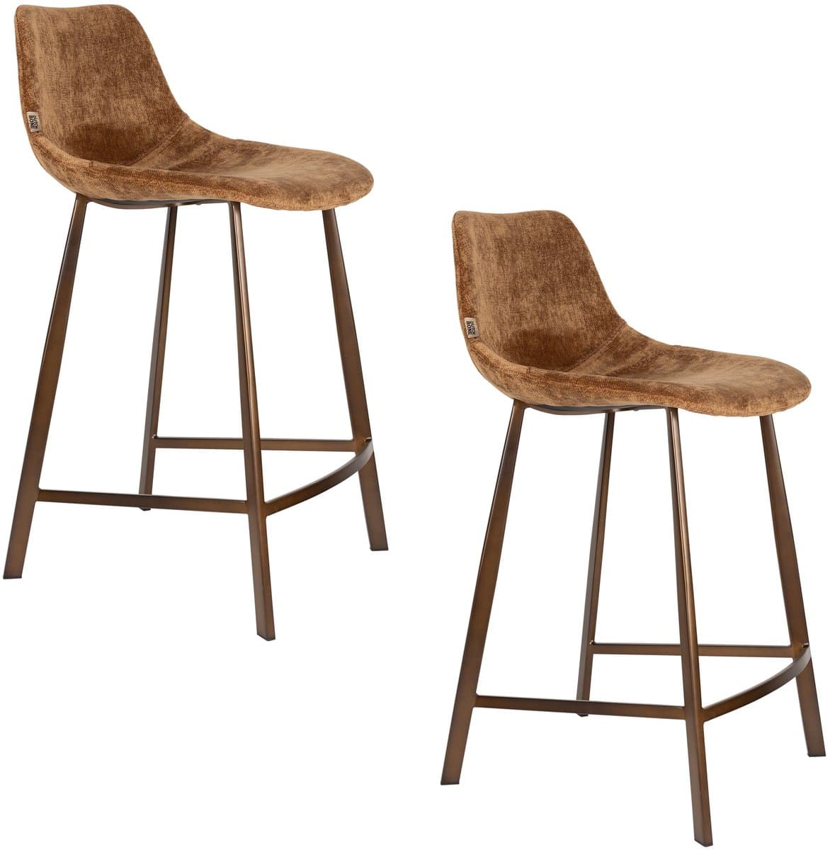 Dutchbone Franky Barkrukken 65 cm Cognac - Set van 2