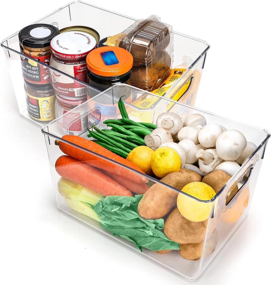 Keuken Opslag Trays - Koelkast Bakken - Ruimte Organiseren - Stapelbaar Ontwerp - 26 cm Lengte - Transparant